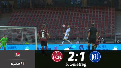 Der 1. FC Nürnberg bleibt weiter ungeschlagen. Beim zweiten Heimsieg in Folge setzen sich die Franken gegen den KSC durch.