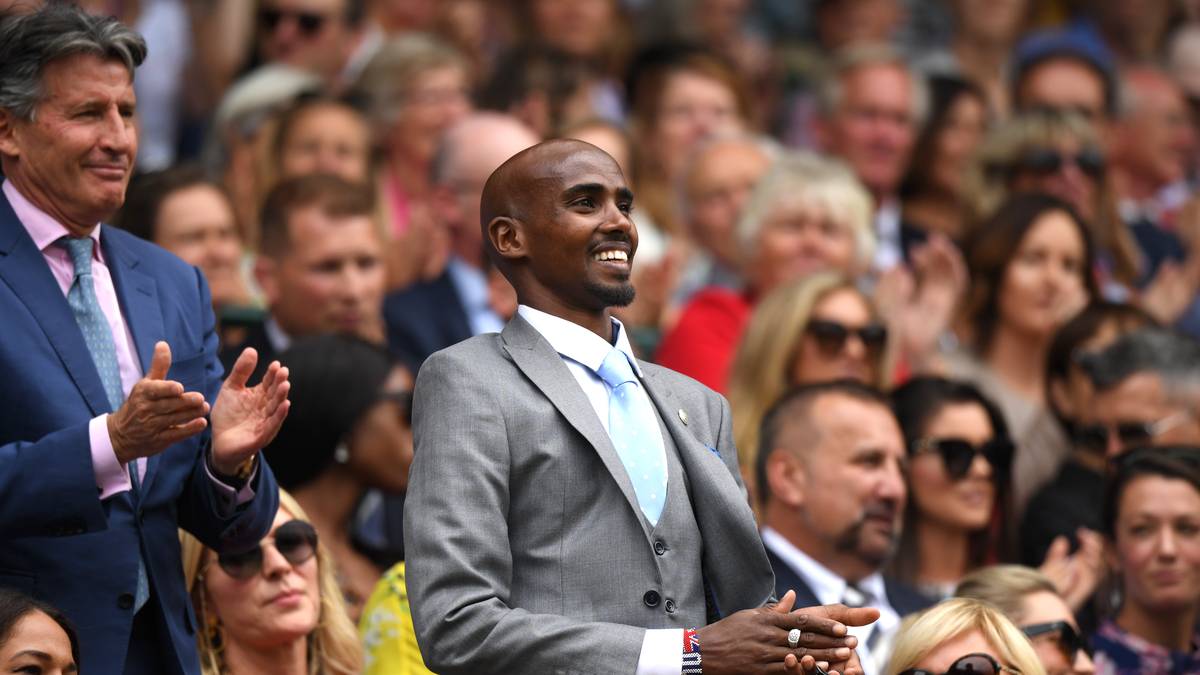 Auch Leichtathletik-Legende Sir Mohamed Farah war zu Besuch in der Royal Box und sah den besten Spielern der Welt zu