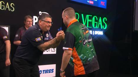 Gary Anderson ist beim Grand Slam of Darts wieder in Topform und spielt gegen Steve Lennon fast das perfekte Leg. Am Ende gewinnt der Schotte verdient mit 5:1.