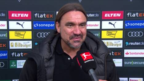 Daniel Farke ist nach dem 4:2-Sieg gegen den BVB stolz auf seine Mannschaft. Die Frage, warum Bor. Mönchengladbach nicht immer so spielt, umschifft er gekonnt.