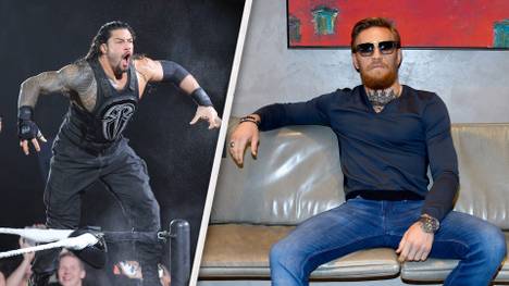 Roman Reigns (l.) und andere WWE-Stars nahmen sich Conor McGregor vor