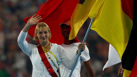 Katrin Wagner-Augustin bei der Olympischen Abschlussfeier in Peking 2008