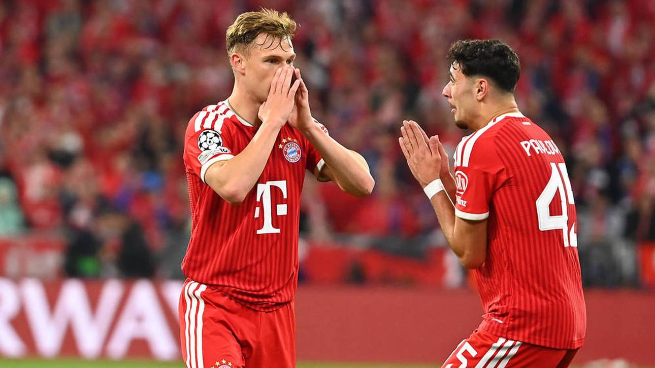 Für Joshua Kimmich (l.) und Aleksandar Pavlovic (r.) ist der Triple-Traum geplatzt