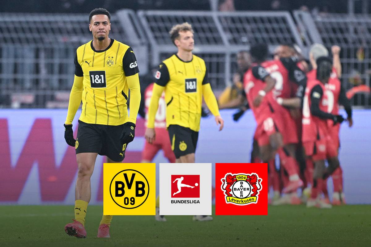 Nach einer furiosen ersten Halbzeit mit einem frühen Tor von Nathan Tella und zwei Treffern von Patrik Schick gewinnt Leverkusen 3:2 gegen Borussia Dortmund. Die Not-Abwehr des BVB wirkt streckenweise überfordert.