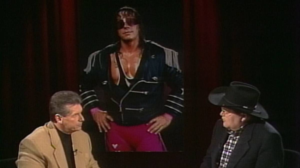 17. NOVEMBER 1997 - McMahon rechtfertigt den "Montreal Screwjob", den realen Eklat um eine von ihm gegen die Absprache initiierte Niederlage des zur Konkurrenzliga WCW abwandernden Bret "Hitman" Hart gegen Shawn Michaels. McMahons berühmtes Fazit: Nicht er habe Bret betrogen, sondern er sich selbst - "Bret screwed Bret!"