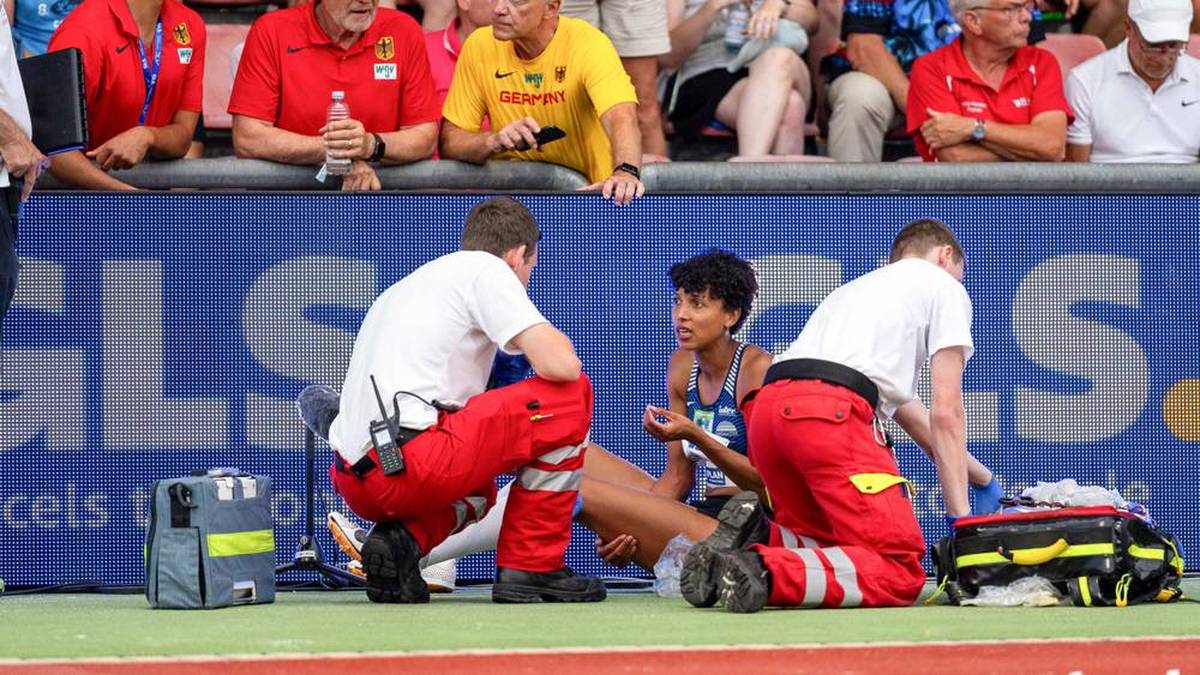 Malaika Mihambo verletzte sich bei den Deutschen Meisterschaften in Kassel