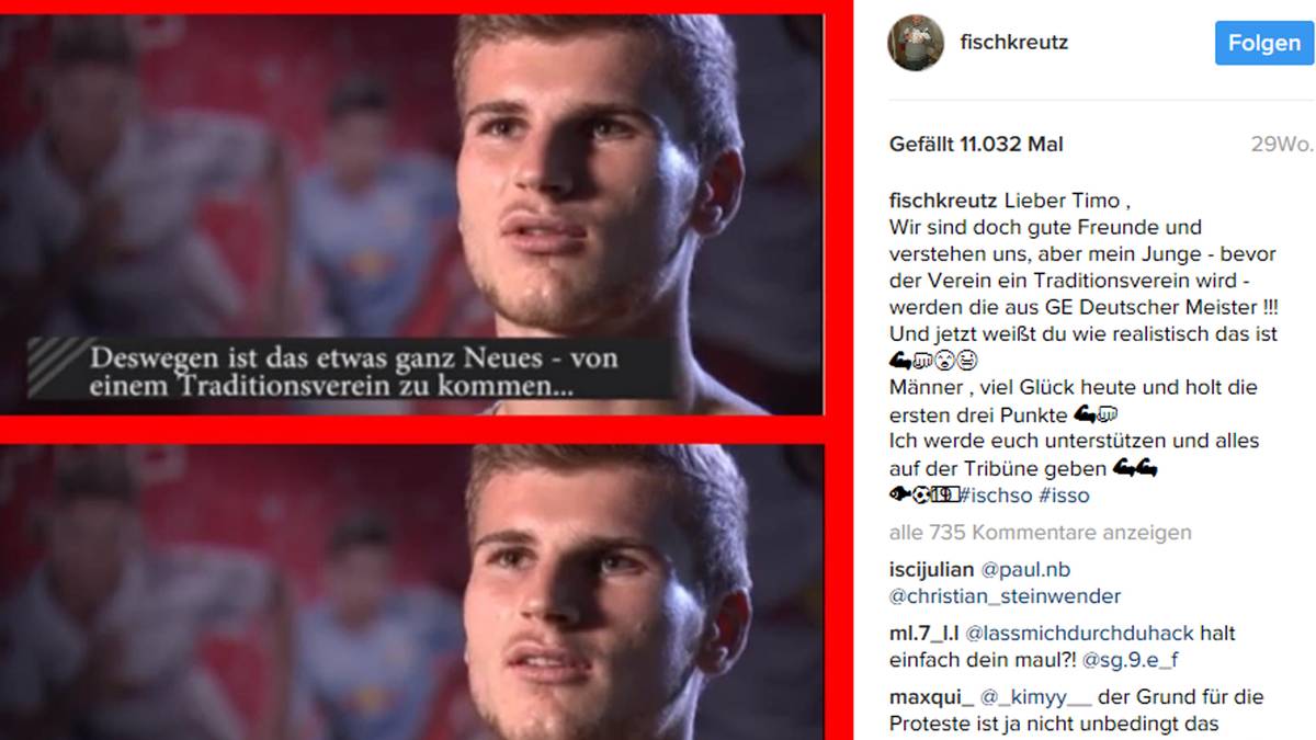 Seine "Volksnähe" dokumentiert er weiterhin über die sozialen Netzwerke. Unter anderem greift er Timo Werner an, als der frühere Stuttgarter zum neureichen Aufsteiger RB Leipzig gewechselt ist