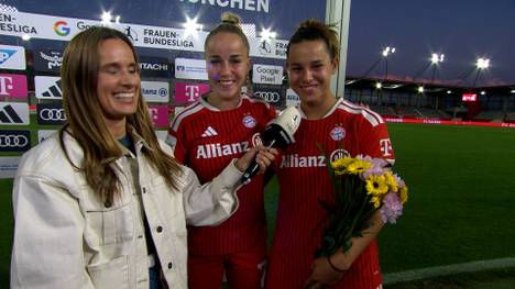 Ein besonderer Abend für Giulia Gwinn und Lena Oberdorf. Beim doppelten Comeback feiern die Bayern-Stars einen souveränen 2:0-Sieg. Für Oberdorf gibt es nach dem Spiel noch einen weiteren Grund zur Freude.