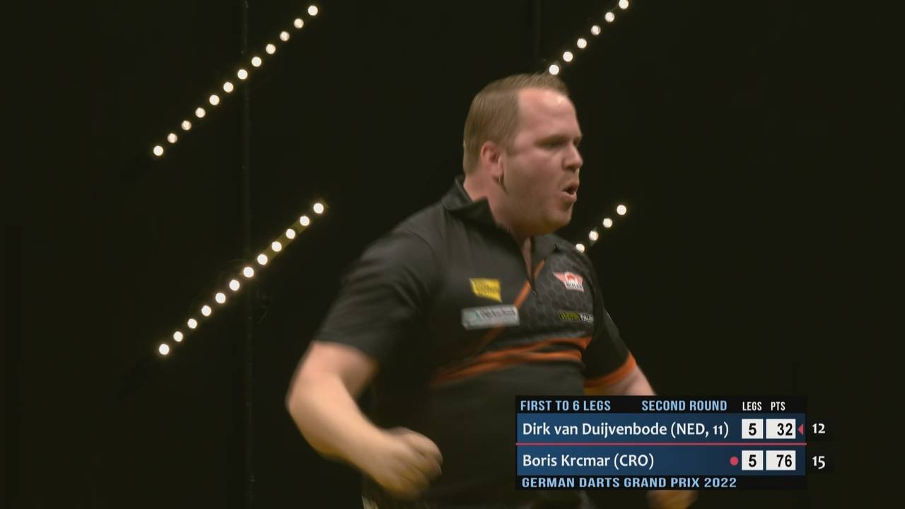 German Darts Grand Prix: Dirk van Duijvenbode besiegt Boris Krcmar mit 6:5