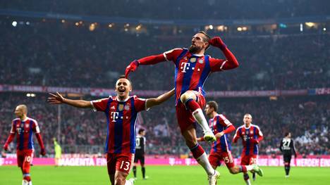 Franck Ribery erzielte gegen Leverkusen sein 100. Pflichtspieltor für den FC Bayern.