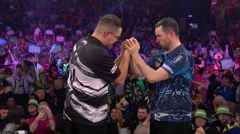 Gian van Veen gewinnt das Viertelfinale gegen Ex-Weltmeister Luke Humphries und komplettiert die Halbfinals der Darts-WM 2026.