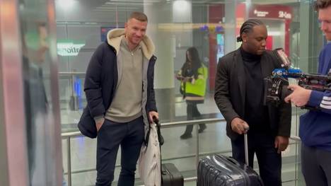 Edin Dzekos Wechsel zum FC Schalke 04 steht kurz bevor. SPORT1 fängt ihn am Mittwochabend am Flughafen in Düsseldorf ab.