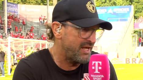 Energie Cottbus kassiert gegen den 1. FC Saarbrücken ein spätes 3:3. Nach dem Spiel ist Trainer Pele Wollitz außer sich.