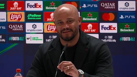 "Überhaupt nicht mein Thema": Bayern-Trainer Vincent Kompany wird auf der PK vor dem Viertelfinale gegen Real Madrid eine Frage gestellt, mit der er nichts anfangen kann.