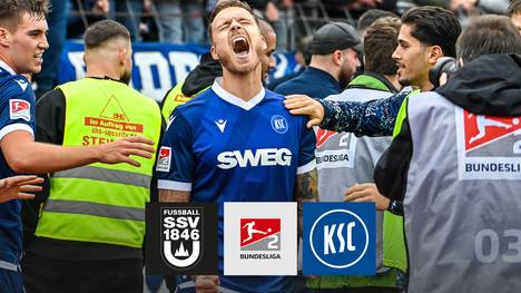 Der noch ungeschlagene Karlsruher SC müht sich bei Aufsteiger SSV Ulm lange Zeit ab und hat Glück, nicht in Rückstand zu geraten. Dann aber kommt die Nachspielzeit - und ein Treffer, der im und vor dem Gästeblock für Ekstase sorgt.