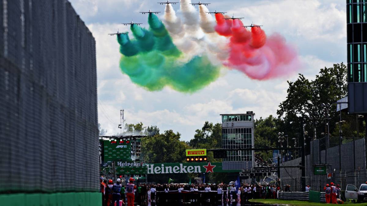 MONZA, ITALY - SEPTEMBER 08: An aeronautical display is seen before the F1 Grand Prix of Italy at Autodromo di Monza on September 08, 2019 in Monza, Italy. (Photo by Peter Fox/Getty Images)