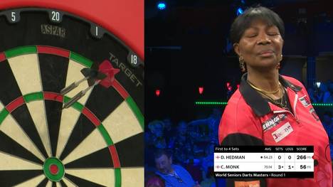 Nach Lisa Ashton scheitert auch Deta Hedman bereits in der ersten Runde des World Seniors Darts Masters. Gegen Colin Monk ist die 62-jährige absolut chancenlos und muss einen Whitewash hinnehmen.  