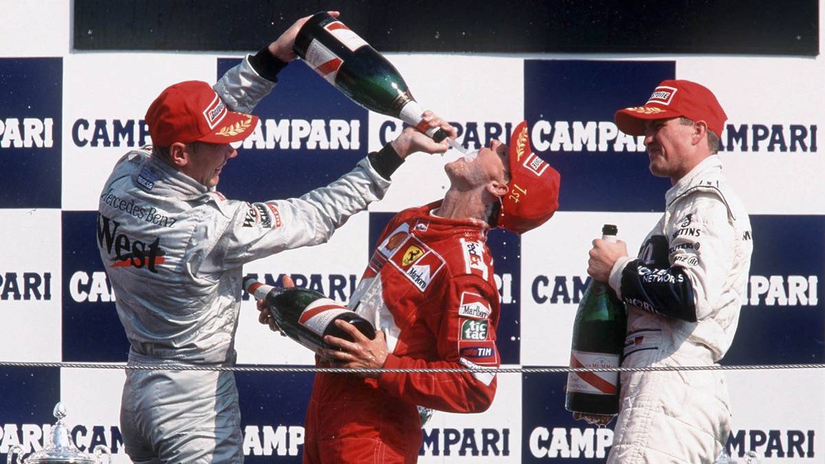 Michael Schumacher siegte vor Mika Häkkinen und Bruder Ralf
