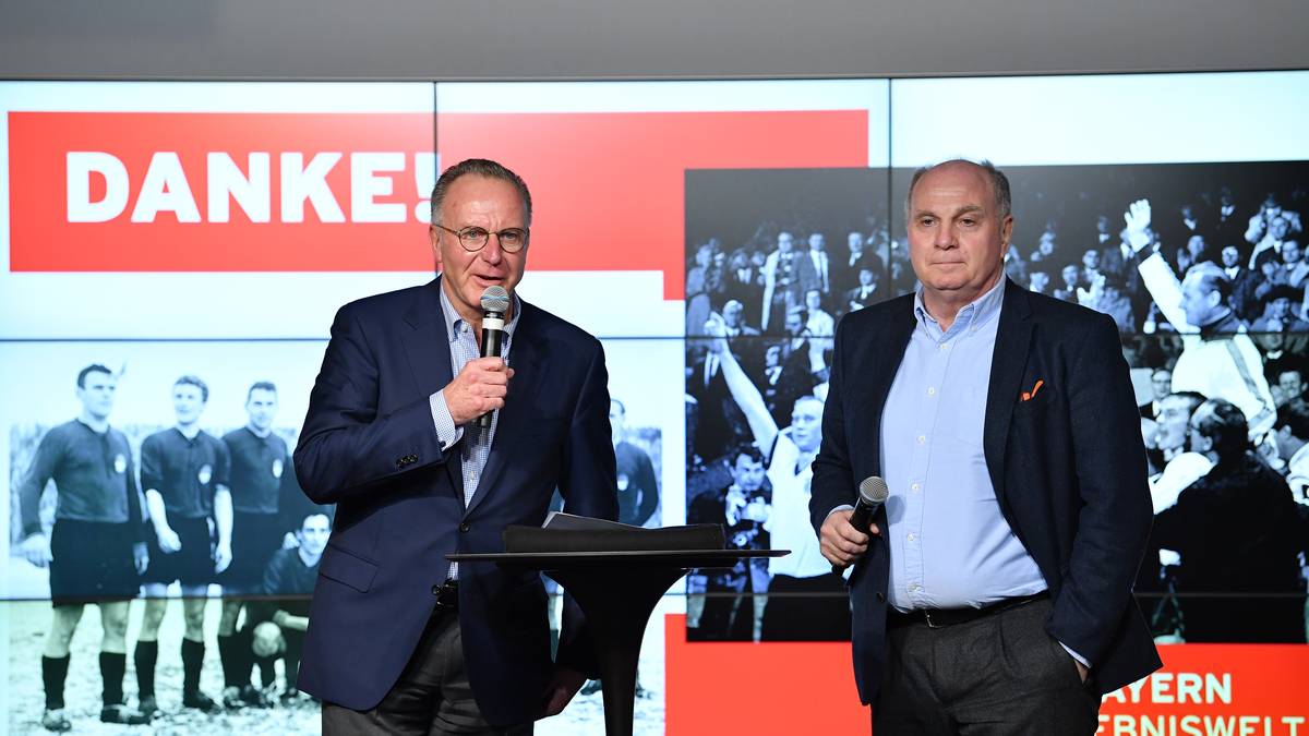 Wenn die Klubbosse Karl-Heinz Rummenigge (l.) und Uli Hoeneß noch Geld in die Hand nähmen, um den Kader mit zwei, drei neuen Spitzenkräften zu verstärken, könnte Bayern womöglich auch mit Kovac um den Henkelpott konkurrieren. Wenn nicht, verliert der FC Bayern den Anschluss
