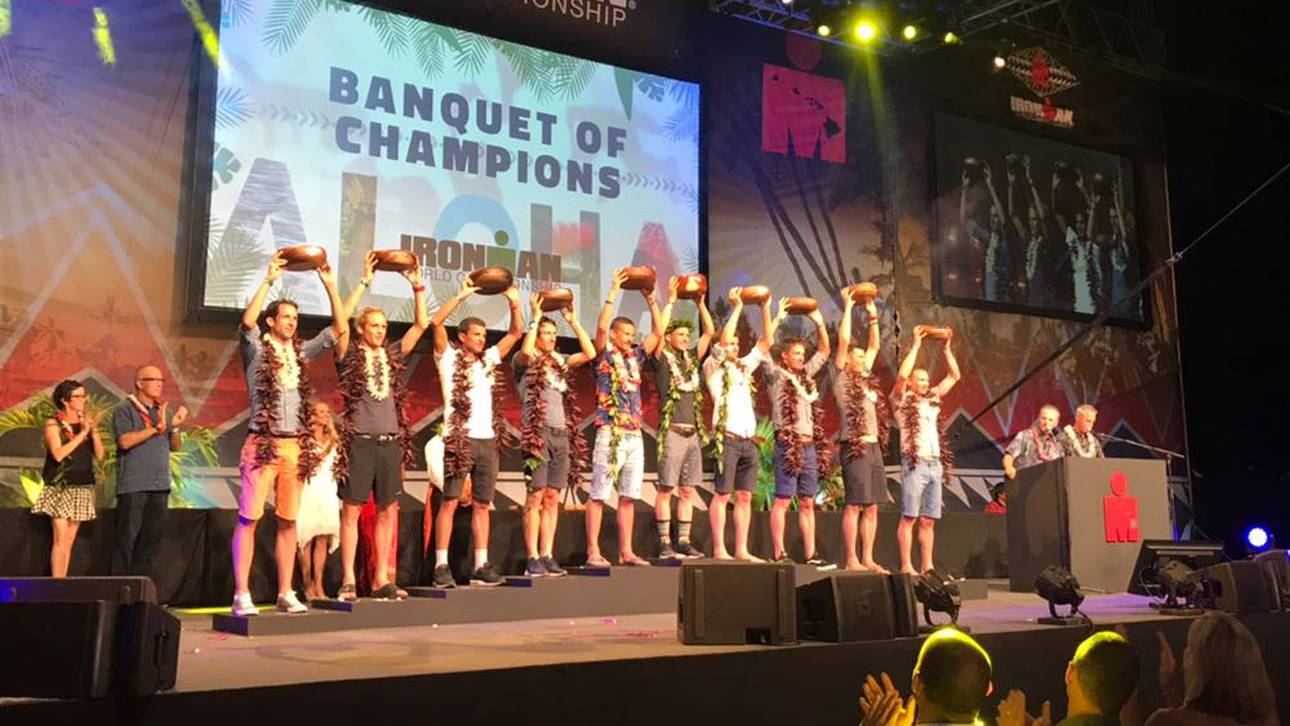Die Siegerehrung beim Ironman Hawaii