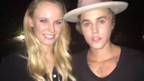 Bitte Lächeln: Caroline Wozniacki und Justin Bieber.