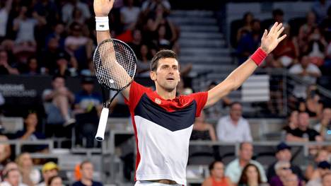 Novak Djokovic feiert seinen Sieg über Kevin Anderson