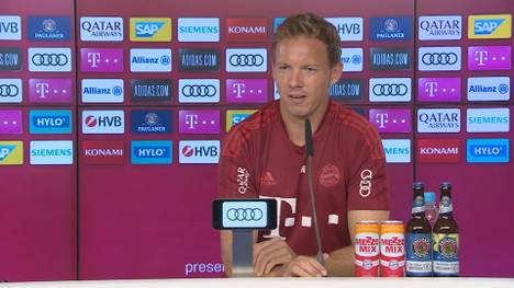 Auf seiner ersten Pressekonferenz vor einem Bundesligaspiel mit dem FC Bayern, spricht Julian Nagelsmann über Marcel Sabitzer, Gegner Gladbach und darüber, wie er die Defensive wieder stabiler machen will.
