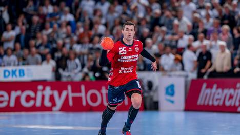 Rasmus Lauge von der SG Flensburg-Handewitt wurde mit Dänemark 2019 Handball-Weltmeister