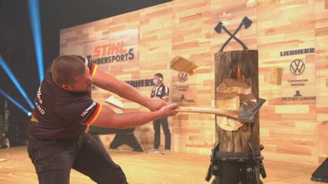 Auf SPORT1 fliegen wieder die Spähne: Im Rahmen von STIHL Timbersports sind die weltbesten Sportholzfäller mit Axt und Säge in verschiedenen Disziplinen im Einsatz. 