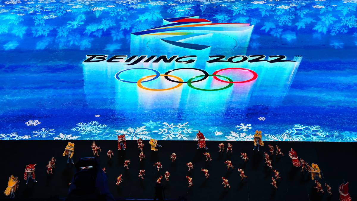 BEIJING, CHINA – FEBRUARY 4, 2022: Olympic rings are seen before the opening ceremony of the Beijing 2022 Winter Olympic Games, Olympische Spiele, Olympia, OS at the National Stadium (also known as the Bird s Nest). Valery Sharifulin TASS PUBLICATIONxINxGERxAUTxONLY TS12145C