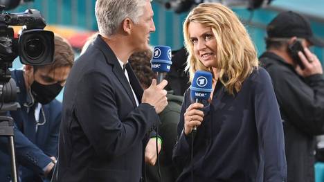 Jessy Wellmer war bei der EM 2021 mit Experte Bastian Schweinsteiger im Einsatz