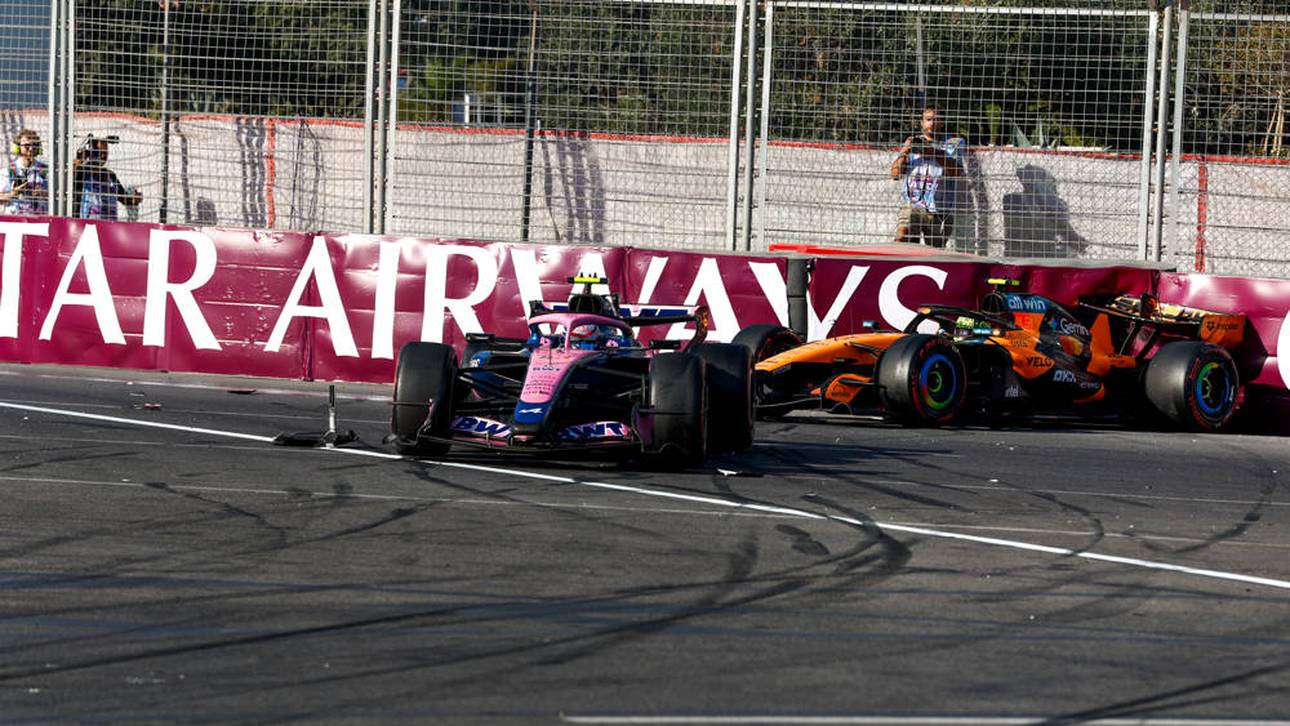 Franco Colapinto (l.) und Lando Norris nach dem Crash