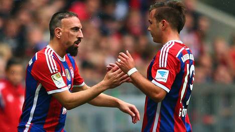 Torschützen unter sich: Franck Ribery (l.) kommt für Mario Götze in das Spiel und sorgt für die Entscheidung