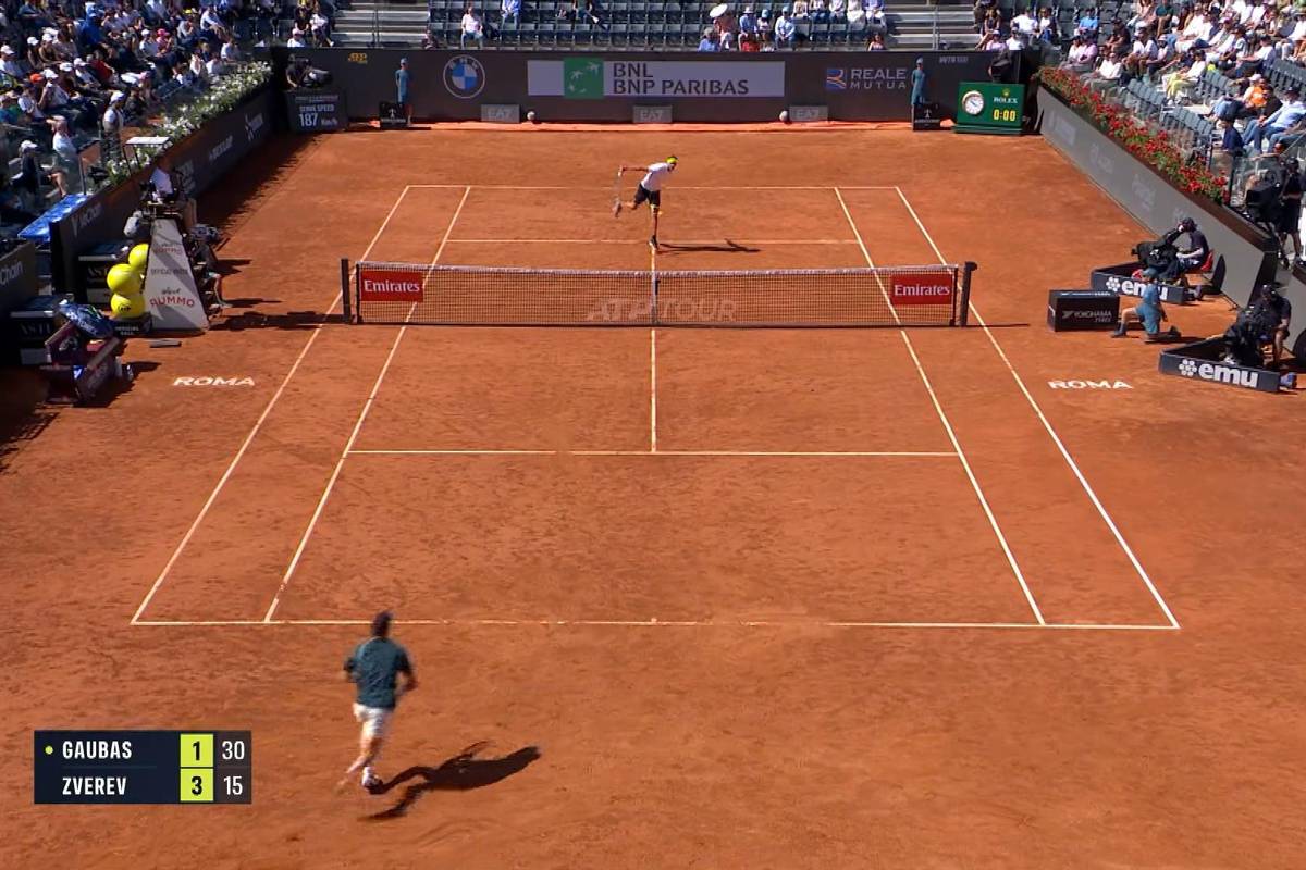 Bei der Generalprobe vor der French Open setzt sich Alexander Zverev in der dritten Runde von den ATP Masters in Rom gegen Vilius Gaubas durch. 
