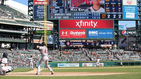 Der größte Moment in der Karriere des Max Kepler: Zum ersten Mal ist er in der MLB am Schlag.