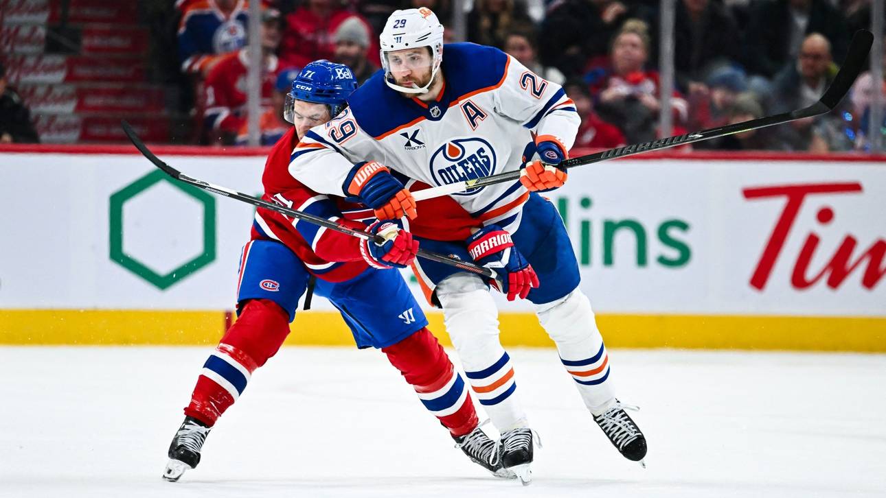 Harte Gegenwehr für Leon Draisaitl (r.)