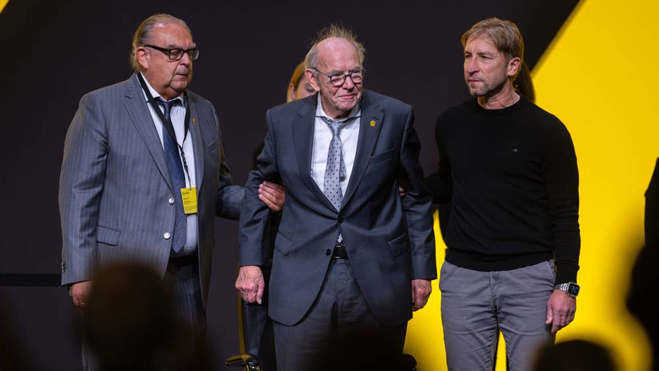 Der ehemalige BVB-Kapitän Wolfgang Paul (Mitte) ist als "der Stopper" bekannt