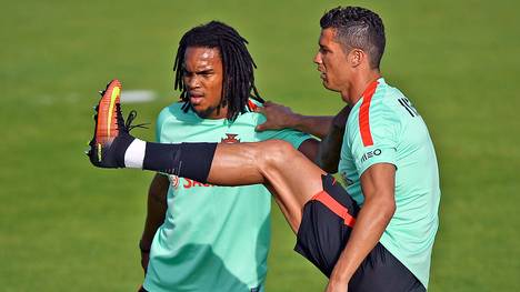 Renato Sanches und Cristiano Ronaldo beim Training von Portugal