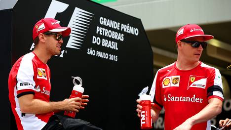 Sebastian Vettel und Kimi Räikkönen beim Brasilien-GP
