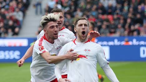Emil Forsberg besorgte per Strafstoß das 3:2 für RB Leipzig