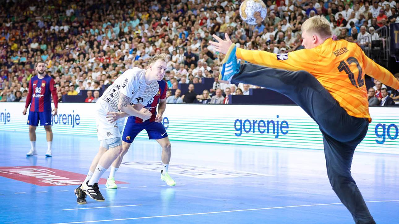 Barca-Torhüter Emil Nielsen (r.) brachte Kiel immer wieder zum Verzweifeln