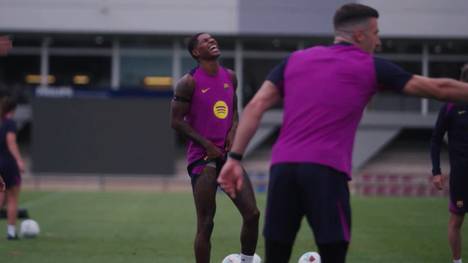 Marcus Rashford hat seine erste Trainingseinheit beim FC Barcelona absolviert.
