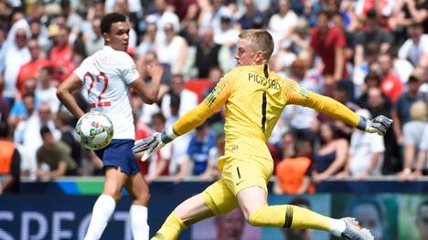 Englands Torwart Jordan Pickford war im Elfmeterschießen Matchwinner im Spiel um Platz 3