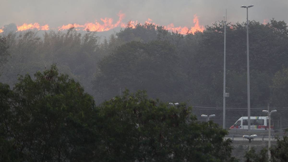 Ein Waldbrand in der Nähe der Hockey-Anlage bereitet den Verantwortlichen Sorgen