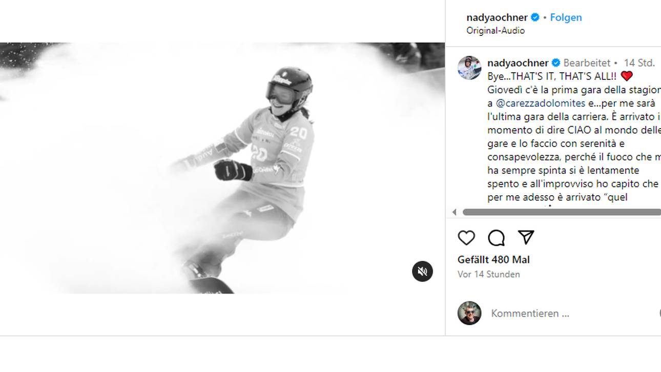 Nadya Ochner verkündet ihr Karriereende nach dem Rennen in Carezza