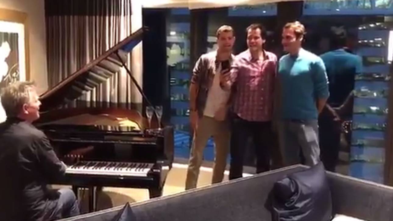 Haas und Federer als Boyband