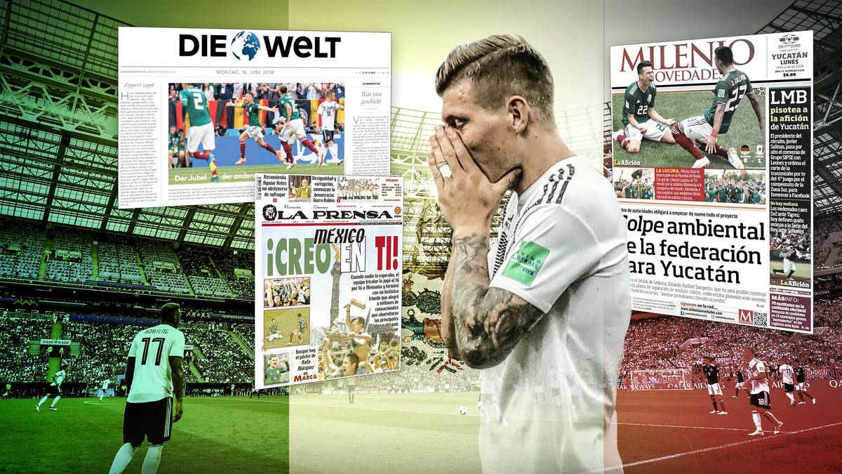 Nach der überraschenden Auftaktpleite der deutschen Nationalelf gegen Mexiko sind die internationalen Medien von der Darbietung des DFB-Teams entsetzt. Die Mexikaner feiern dagegen euphorisch. Die internationalen Pressestimmen
