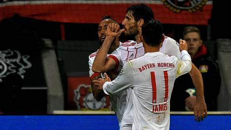 Javi Martinez wies beim Spiel in Leverkusen in Januar mit seinem Jubel bereits auf die bevorstehende Geburt hin