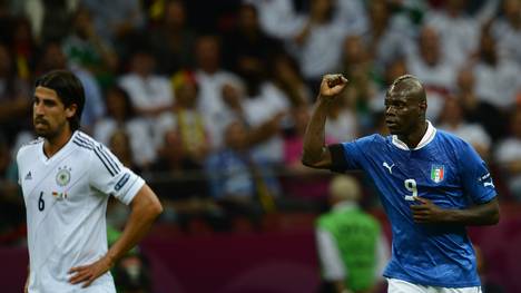 Italian forward Mario Balotelli celebrat