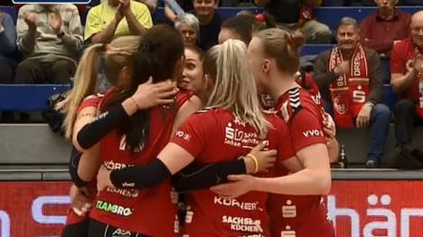 Der Dresdner SC gewinnt gegen den USC Münster in der Volleyball-Bundesliga der Frauen